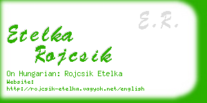 etelka rojcsik business card